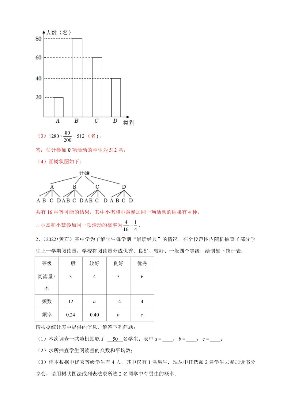 专题31概率初步2022中考真题练解析版.pdf_第2页