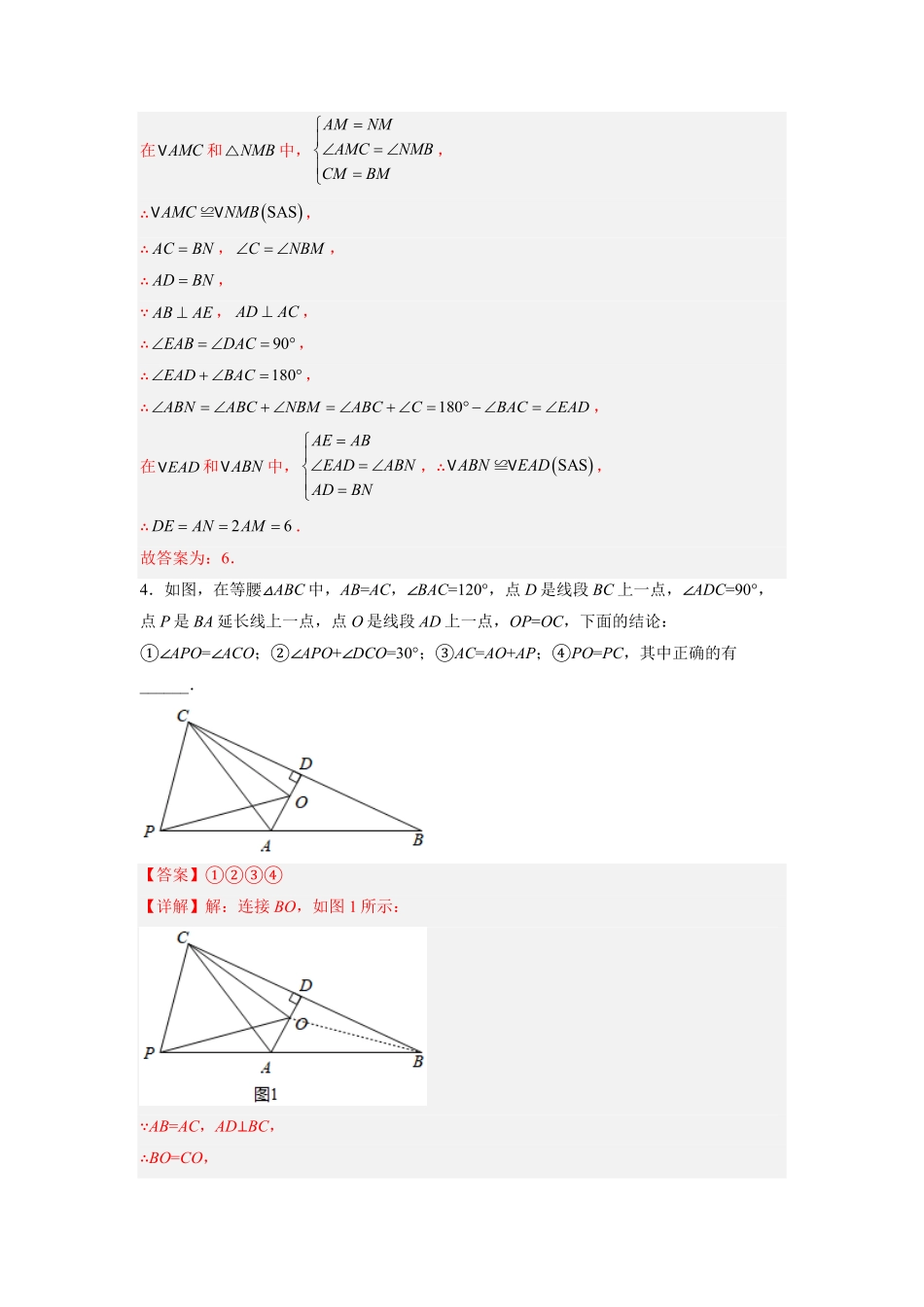 部编数学八年级上册全等三角形综合训练五解析版含答案.pdf_第3页