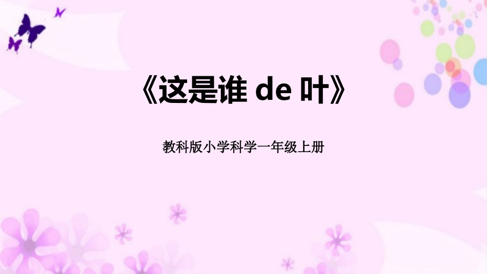 科版一年级科学上册《这是谁的叶_》教学课件5.pptx_第1页