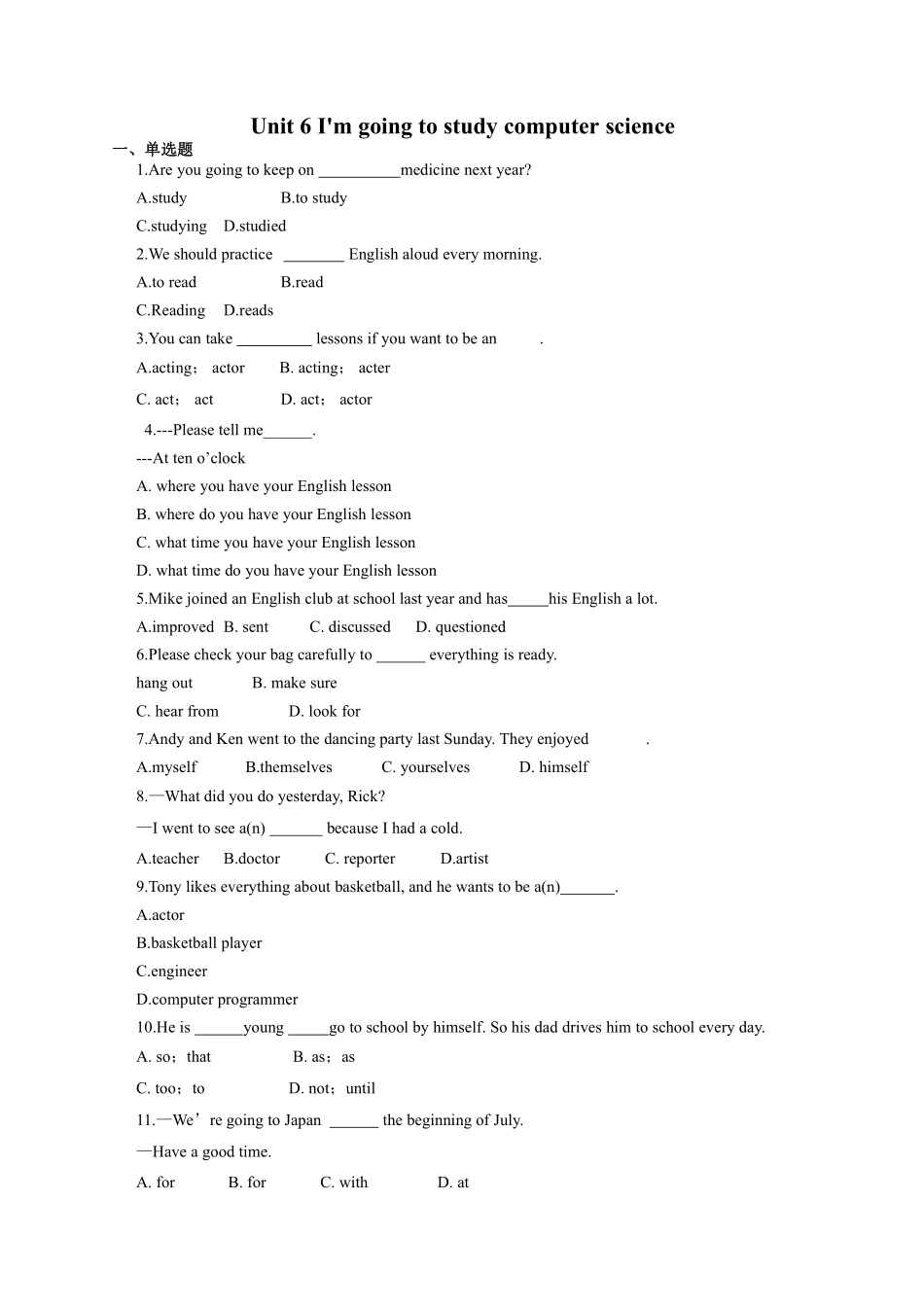 【单元测试】八年级上册英语人教版Unit 6 02含答案解析.pdf_第2页