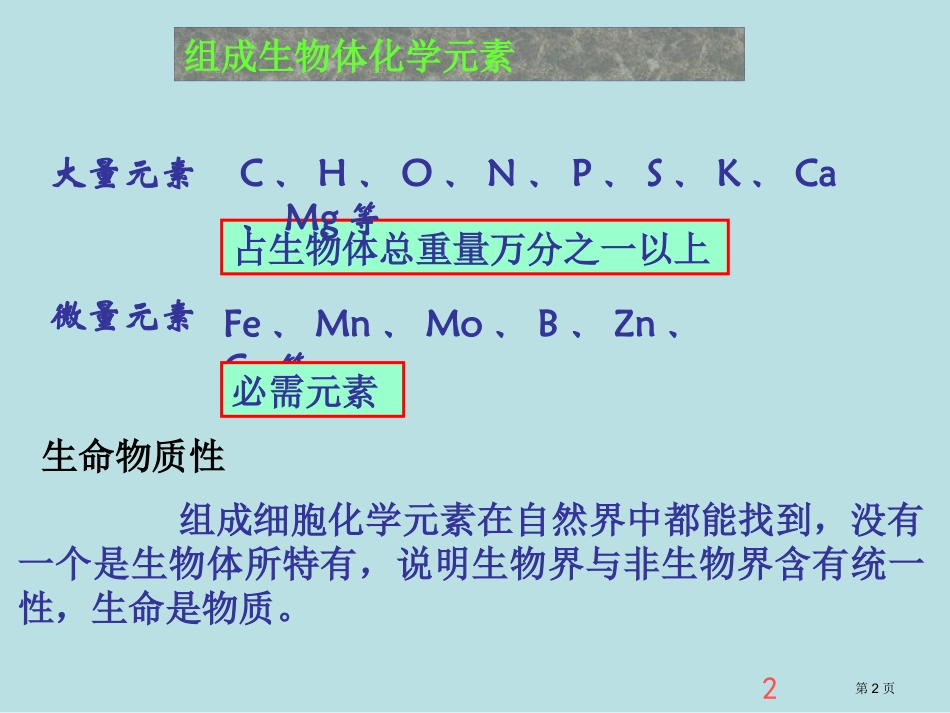 组成生物体的元素和化合物名师优质课赛课一等奖市公开课获奖课件.pptx_第2页