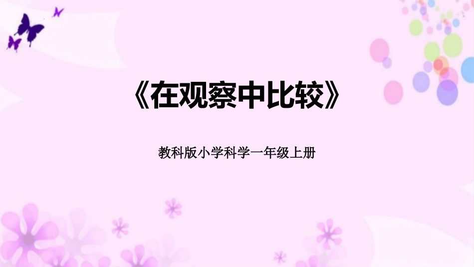 教科版一年级科学上册《在观察中比较》教学课件7.pptx_第1页