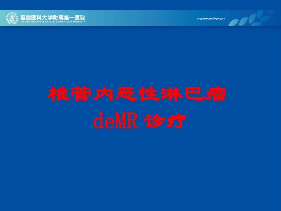 椎管内恶性淋巴瘤的MR诊疗培训课件.pptx_第1页
