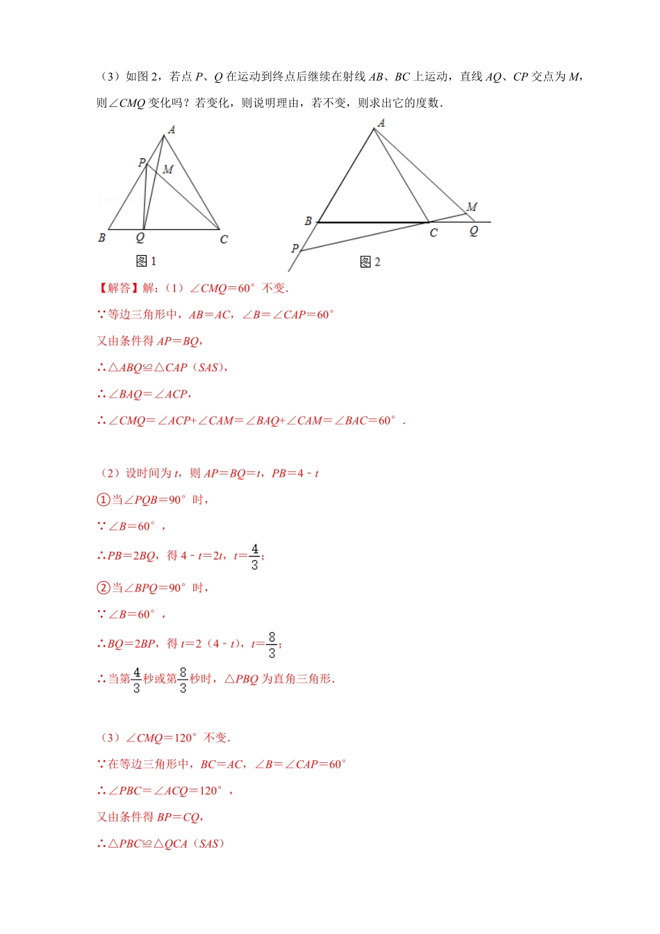 部编数学八年级上册第一次月考难点特训一与全等综合有关的压轴题解析版含答案.pdf_第3页
