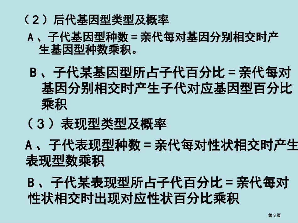 自由组合定律的计算和解题方法名师优质课赛课一等奖市公开课获奖课件.pptx_第3页