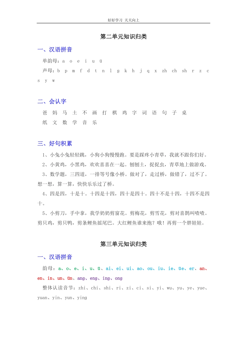 部编版一年级语文上册各单元知识点汇总.pdf_第2页
