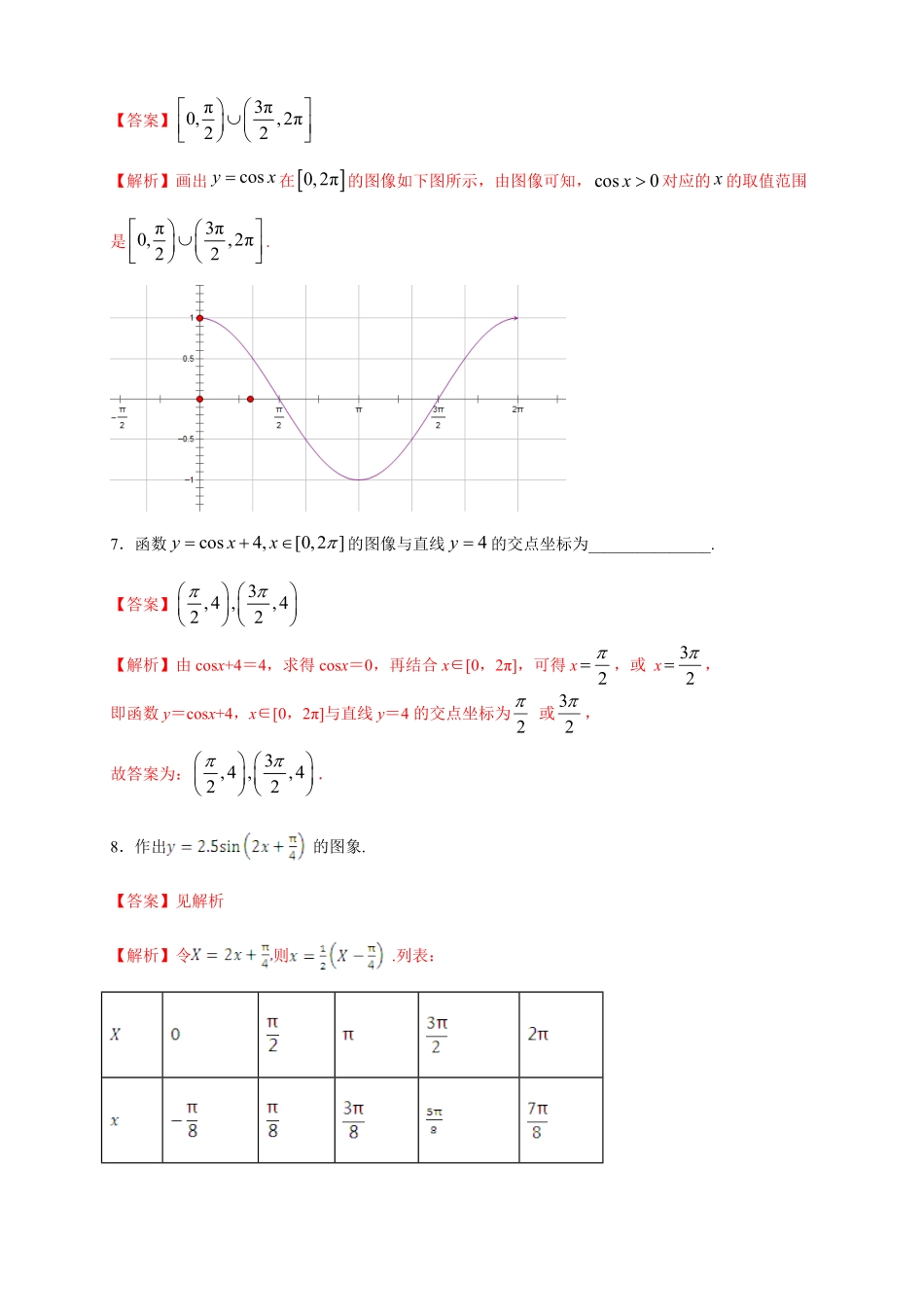 高中试卷-5.4.1 正弦函数、余弦函数的图像 练习2(含答案).pdf_第3页