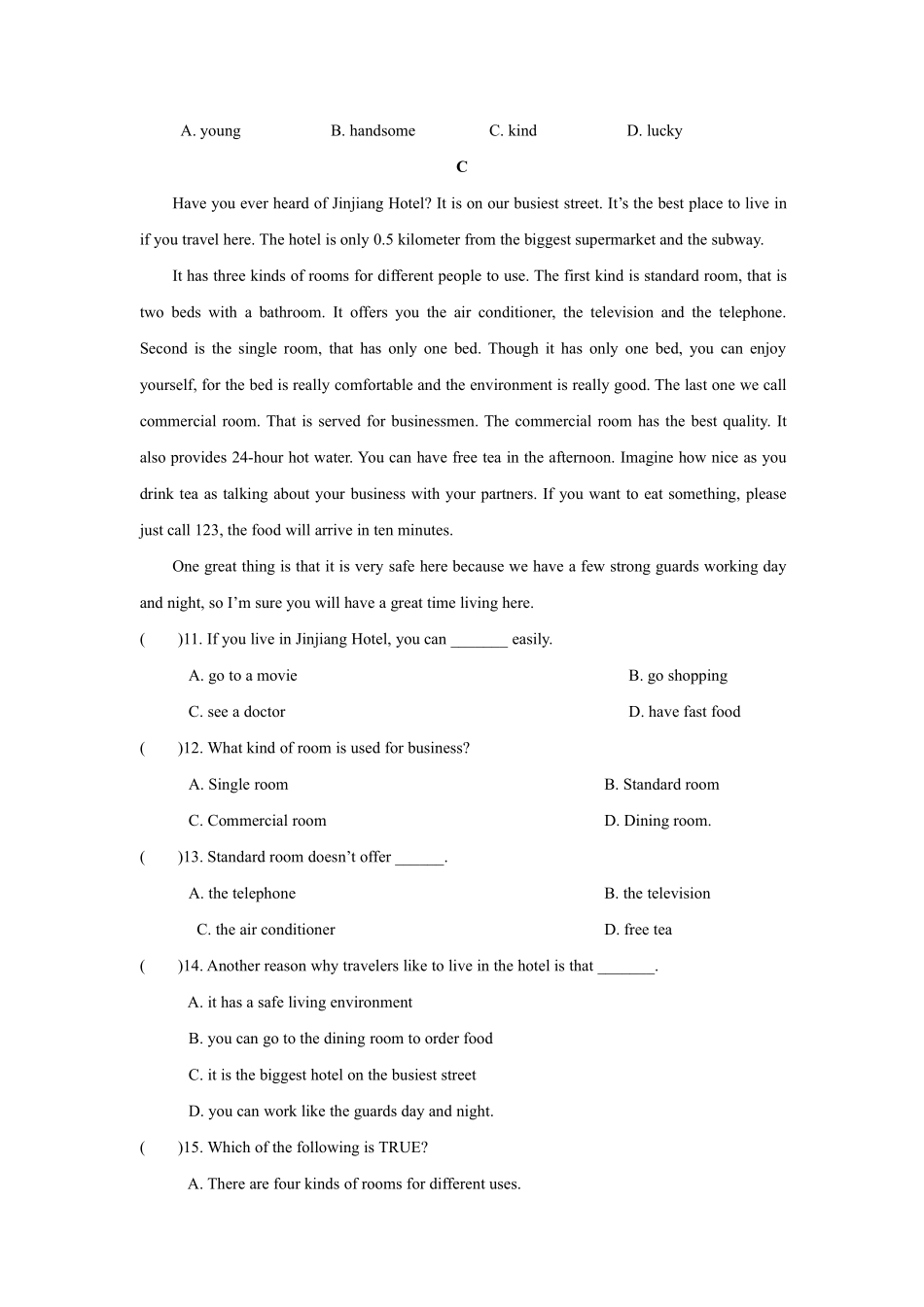 【单元测试】八年级上册英语人教版Unit 9 03含答案解析.pdf_第3页