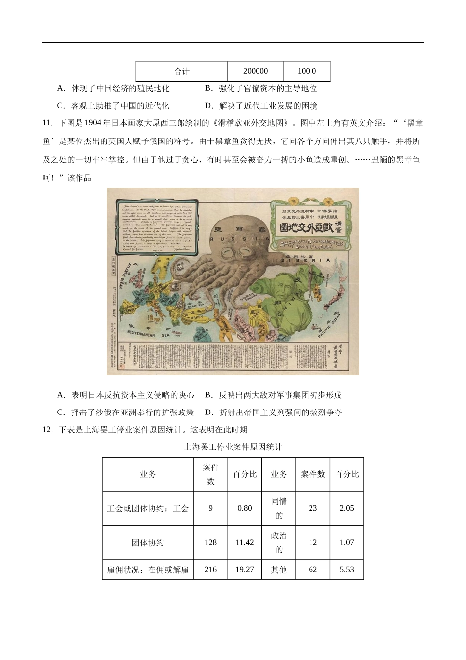 【消灭易错】《中国近代史》选择题50题专练（原卷版）-【高考历史】备战2025年高考易错题（新高考专用）.docx_第3页