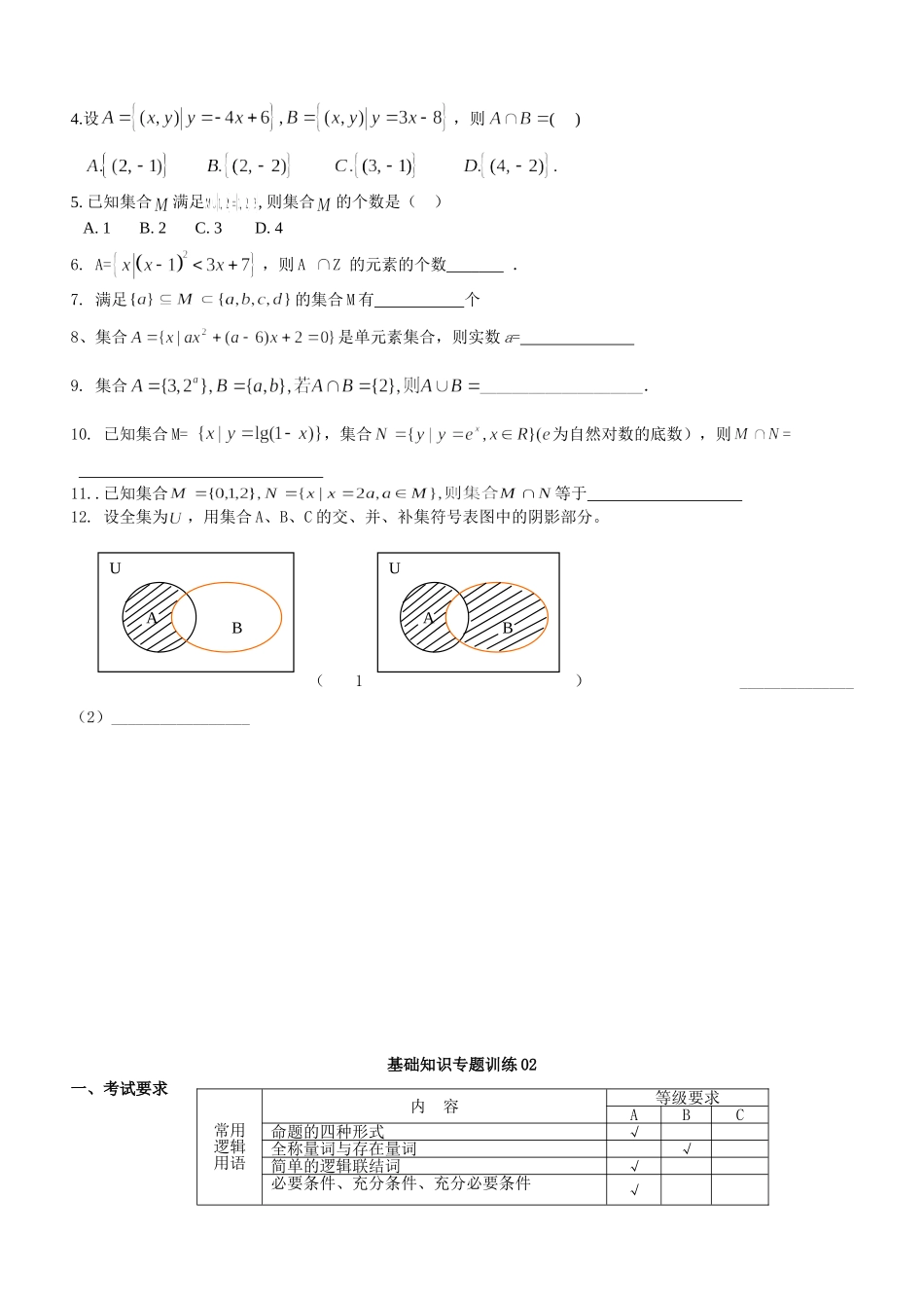 高考数艺术生复习讲义含基础训练试题无答案.doc_第2页