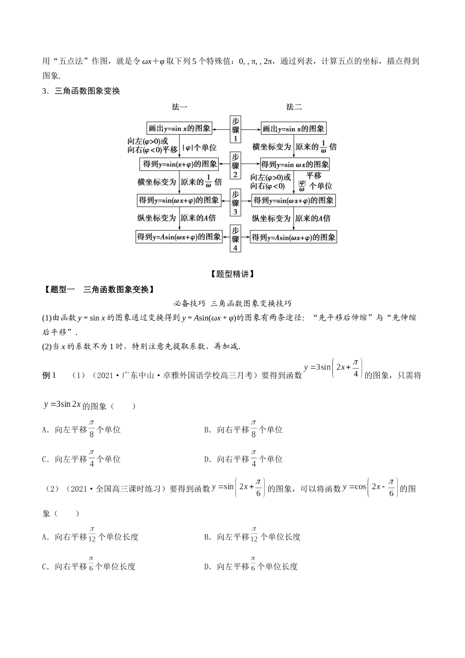 考点11 三角函数图像和性质（精讲）-高考数学第一阶段零基础or艺考生(原卷版).docx_第2页