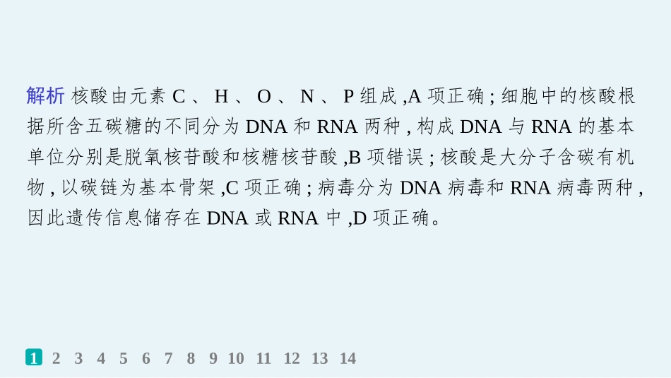 课时规范练4　核酸、生物大分子的多样性-【高考生物】2026优化设计一轮复习(生物).pptx_第3页