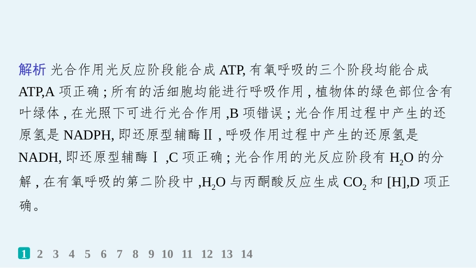 课时规范练17　光合作用、细胞呼吸的联系与综合运用-【高考生物】2026优化设计一轮复习(生物).pptx_第3页