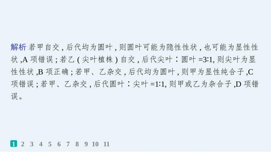 课时规范练23　分离定律的常规解题规律和应用-【高考生物】2026优化设计一轮复习(生物).pptx_第3页