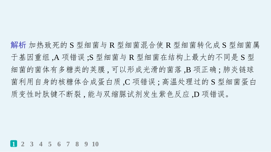 课时规范练28　DNA是主要的遗传物质-【高考生物】2026优化设计一轮复习(生物).pptx_第3页