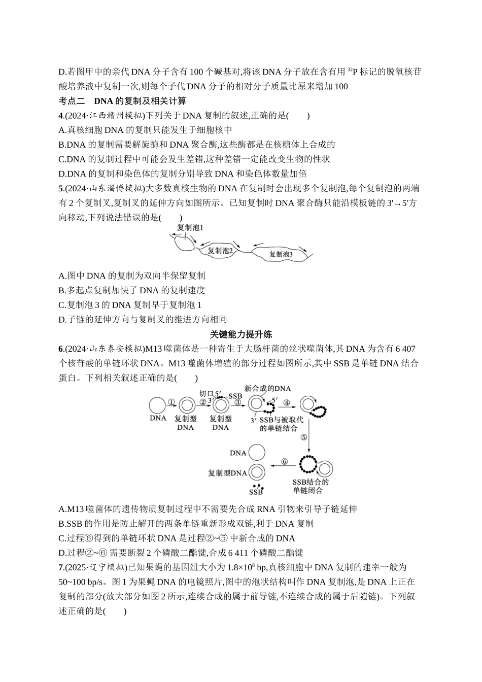 课时规范练29　DNA的结构和复制、基因的本质-【高考生物】2026优化设计一轮复习(生物)人教版.docx_第2页