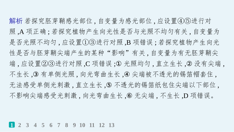 课时规范练43　植物生长素及其生理作用-【高考生物】2026优化设计一轮复习(生物).pptx_第3页