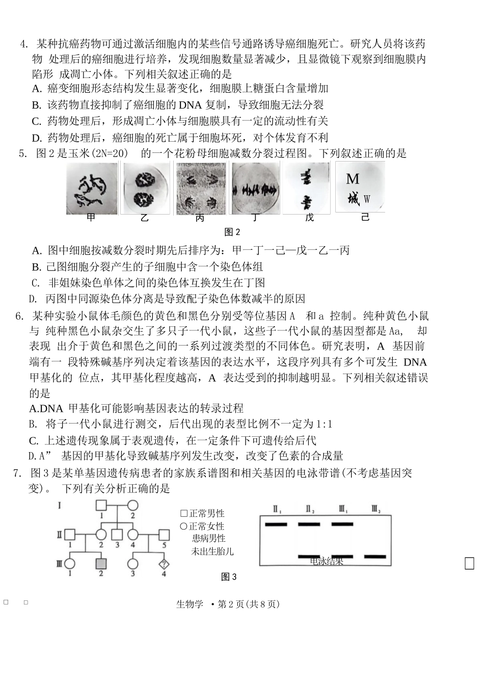 生物试卷【贵州卷】【2026届高三】贵州省六校联盟2026届高三高考实用性联考卷（一）（6.12-6.13）.docx_第2页