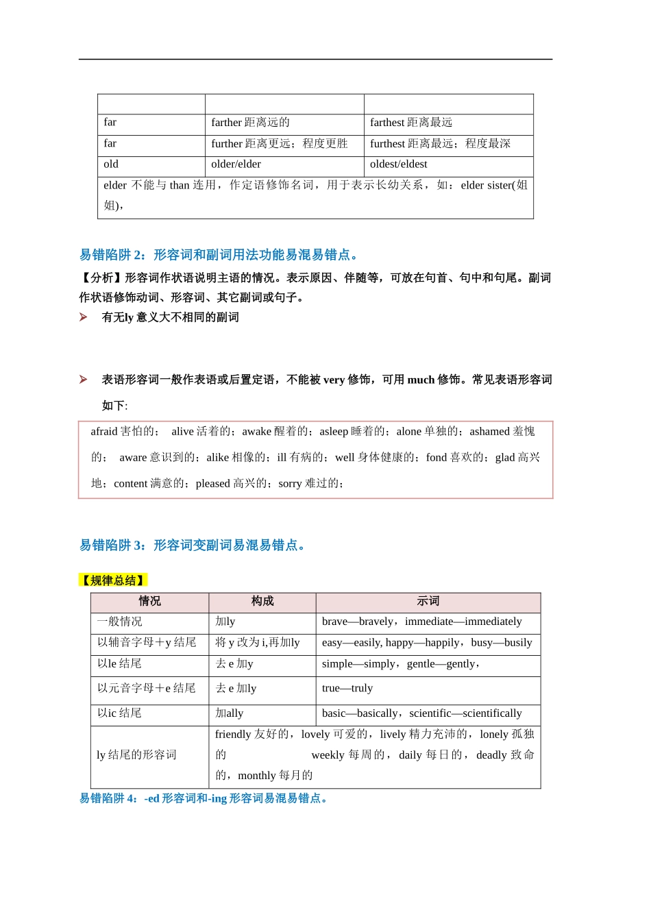 易错点06  形容词和副词（4大陷阱）-备战2024年高考英语考试易错题（原卷版）.docx_第2页