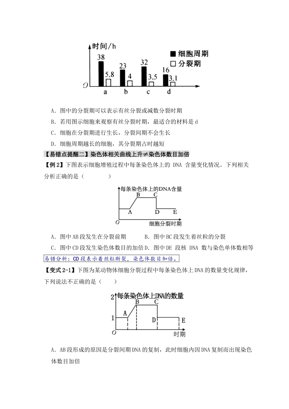 易错点06 细胞增殖的“四个”陷阱（原卷版）-【高考生物】备战2025年高考易错题（新高考专用）.docx_第3页