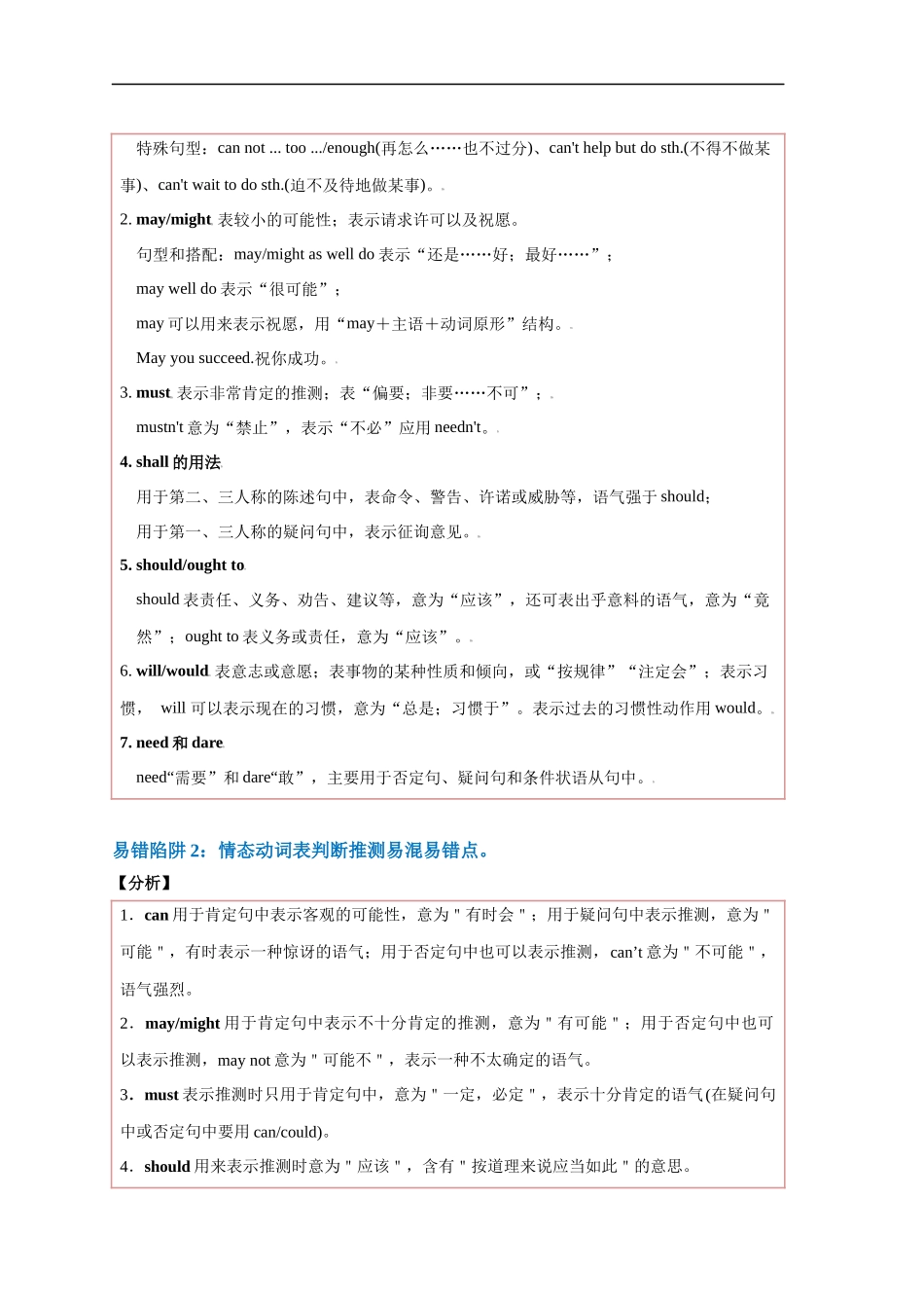 易错点09  情态动词和虚拟语气（4大陷阱）-备战2024年高考英语考试易错题（解析版）.docx_第2页