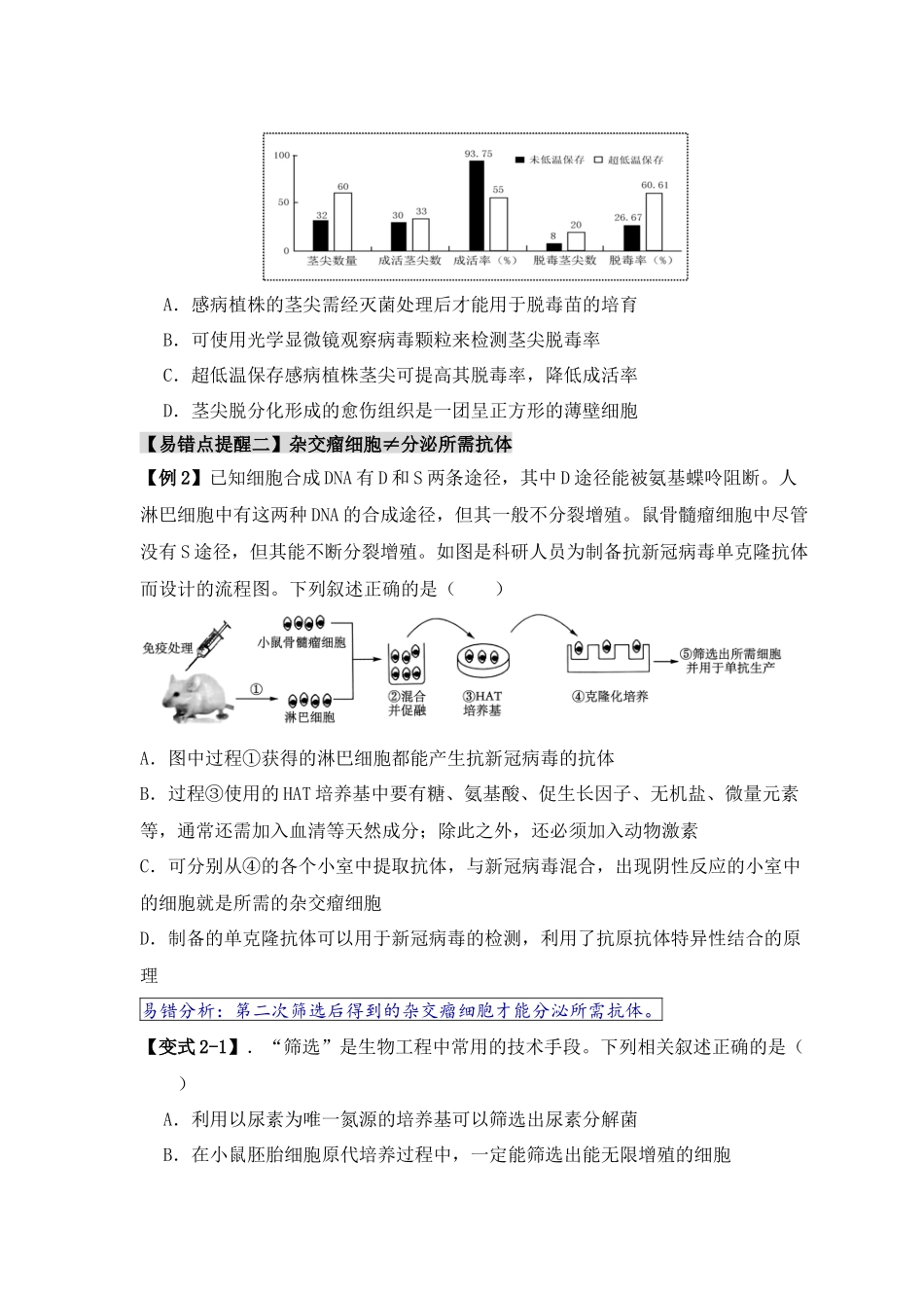 易错点17  生物工程的“四个”不相等（原卷版） -【高考生物】备战2025年高考易错题（新高考专用）.docx_第3页