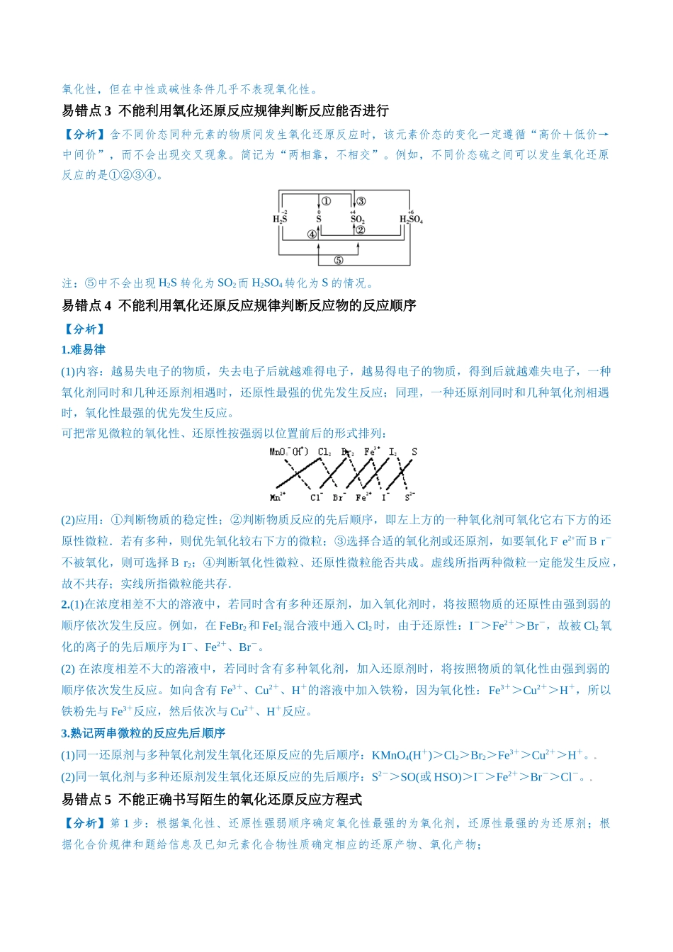 易错类型04 氧化还原反应（6大易错点）（原卷版）-【高考化学】备战2025年高考易错题（新全国通用）.docx_第2页