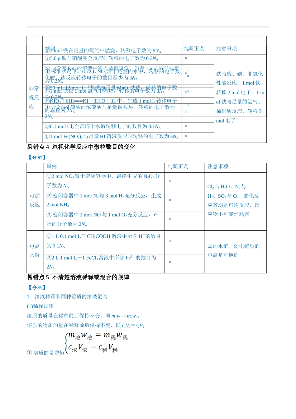 易错类型05 化学计量（5大易错点）（解析版）-【高考化学】备战2025年高考易错题（新全国通用）.docx_第3页