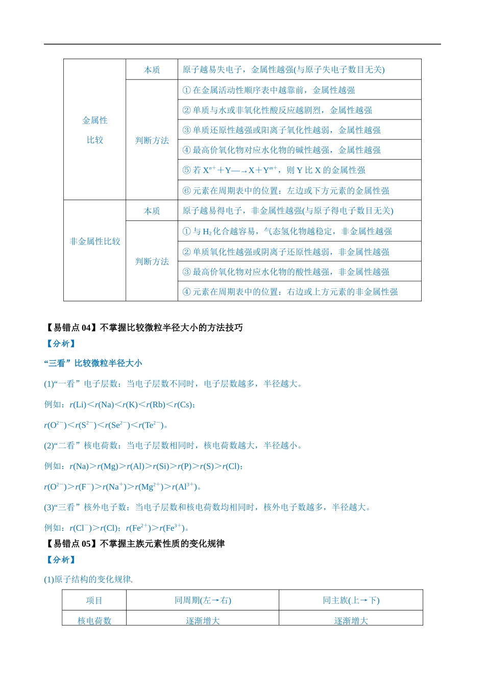 易错类型08 元素推断 元素周期律（8大易错点）（解析版）-【高考化学】备战2025年高考易错题（新全国通用）.docx_第3页