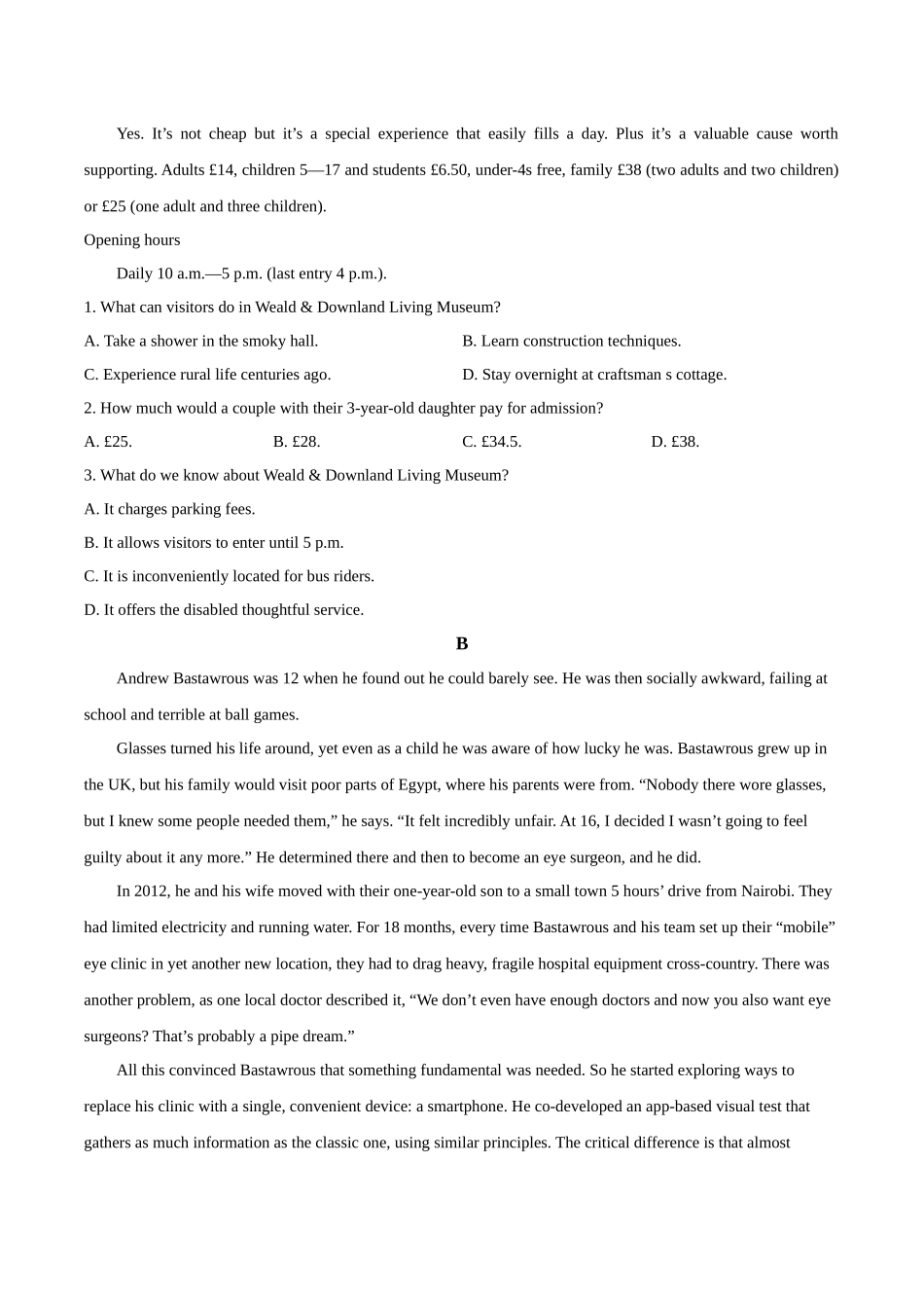 英语试卷+答案【广东卷】【高二】广东省江门台山一中、开侨中学两校2024-2025学年高二下学期中段期中联考（5411B）（4.24-4.25）.docx_第2页