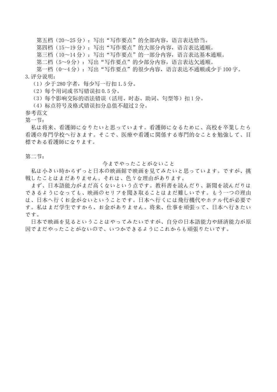 浙江省宁波市2023-2024学年高二下学期6月期末考试日语参考答案.docx_第2页