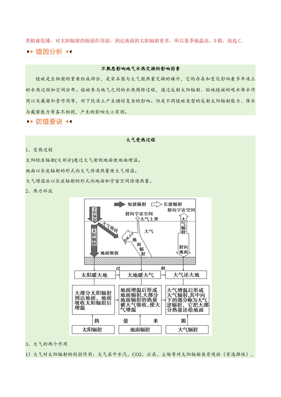 专题03大气运动易错突破-备战2024年高考地理考试易错题（全国通用）（原卷版）.docx_第3页