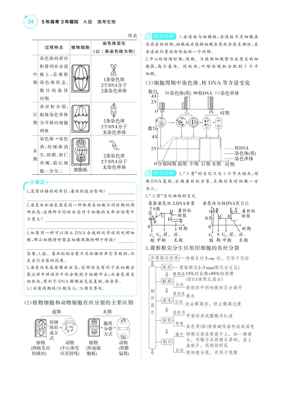 专题7   细胞的生命历程-【高考总复习】2025版新高考生物考点清单+模型清单.pdf_第2页