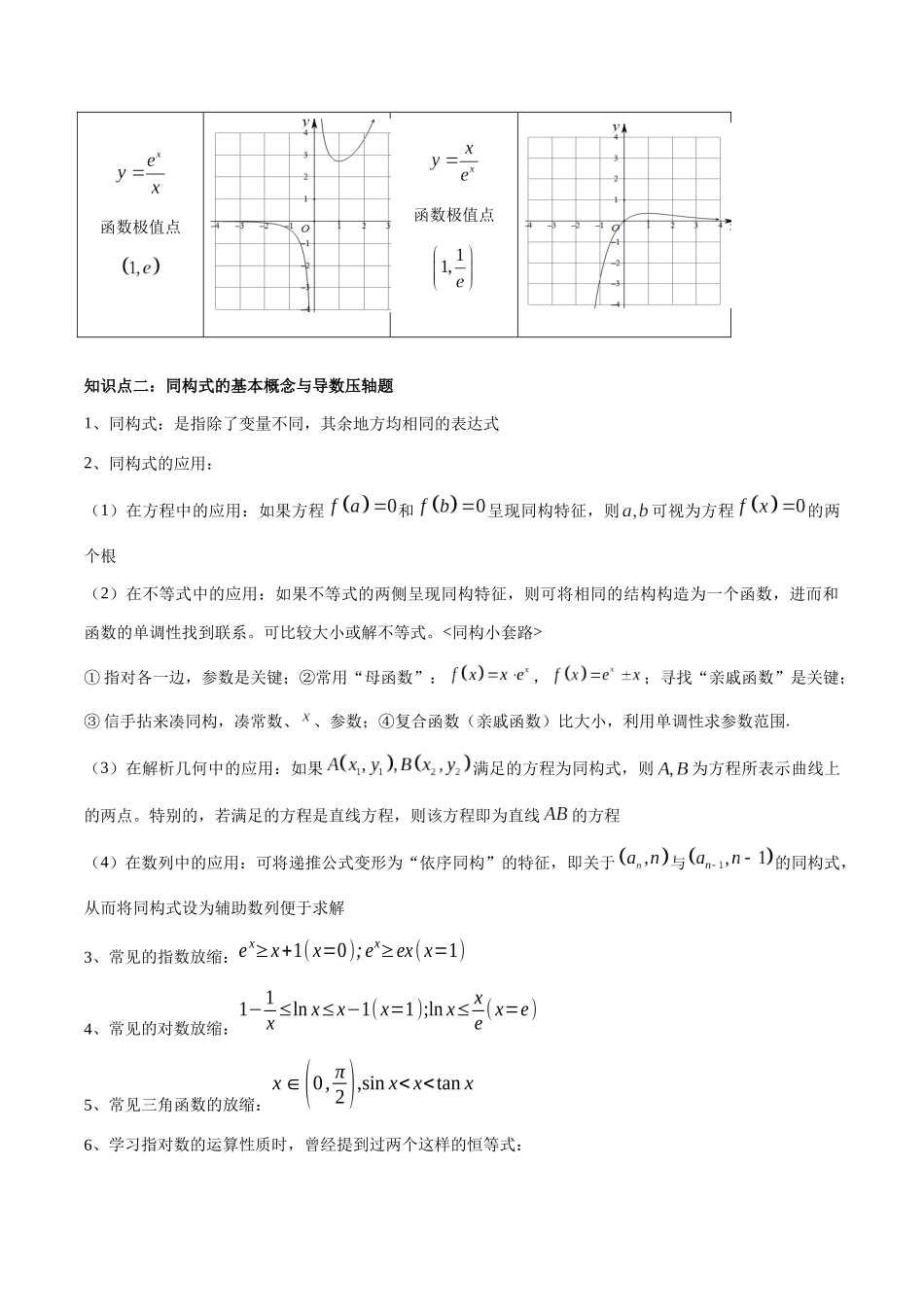 专题11 导数中的同构问题（原卷版）-高考数学第二阶段零基础or艺考生.docx_第2页