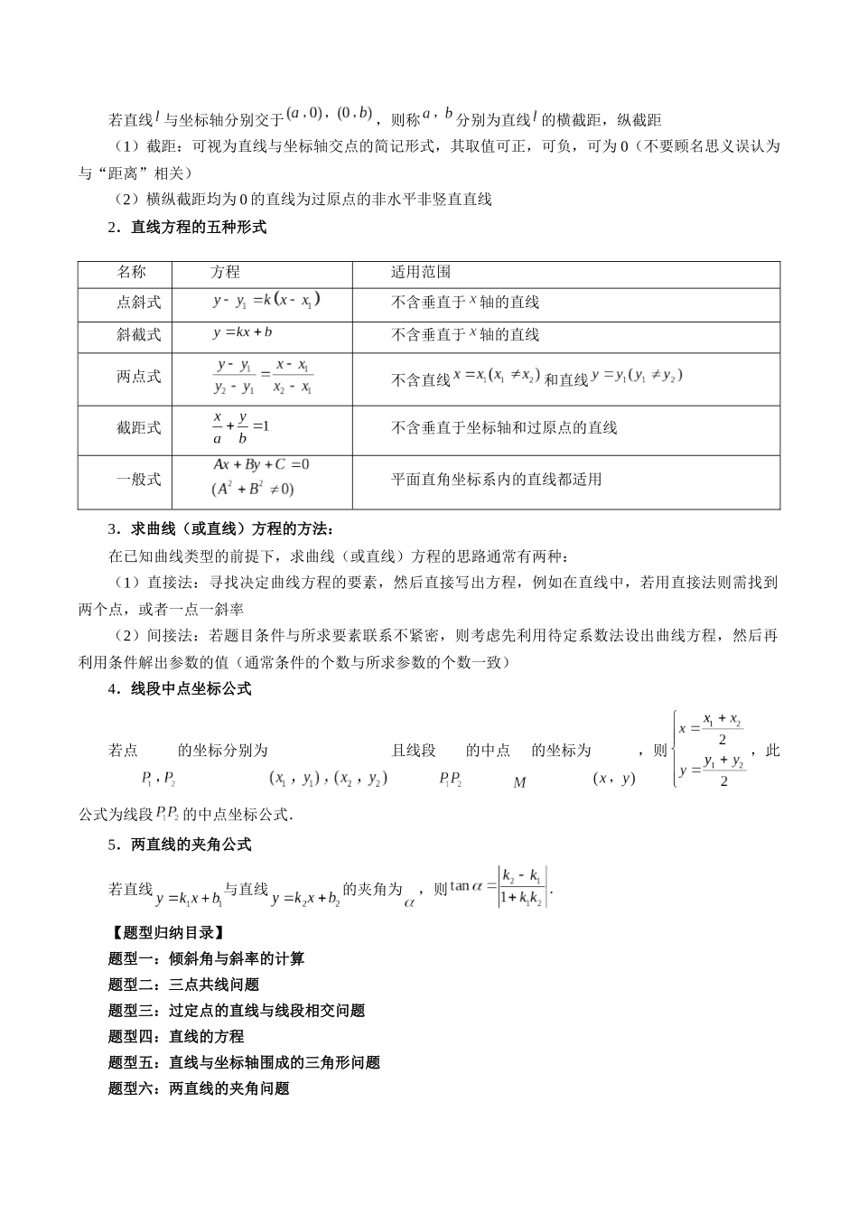 专题33 直线的方程（解析版）-高考数学第二阶段零基础or艺考生.docx_第2页