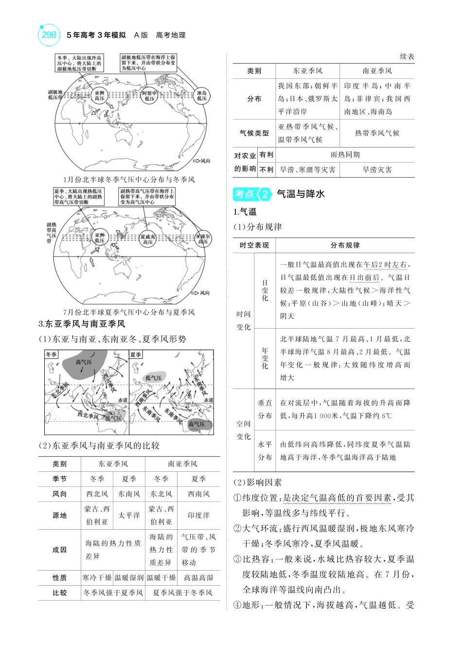 专题三地球上的大气第二讲 气压带、风带与气候-【高考总复习】2025版新高考 地理考点清单+模型清单.pdf_第2页