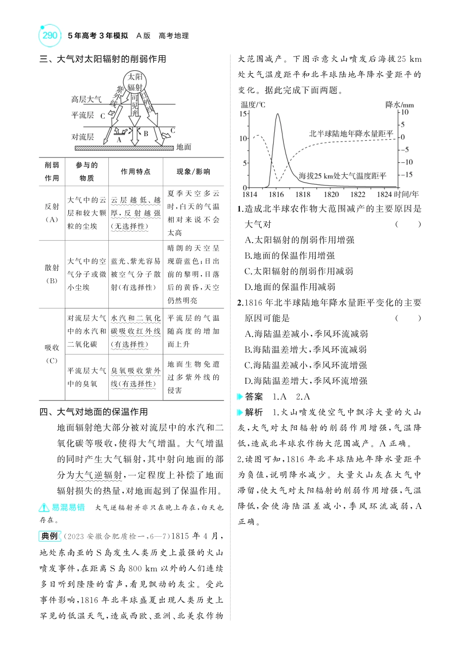 专题三地球上的大气第一讲 大气的热力作用与水平运动-【高考总复习】2025版新高考 地理考点清单+模型清单.pdf_第3页
