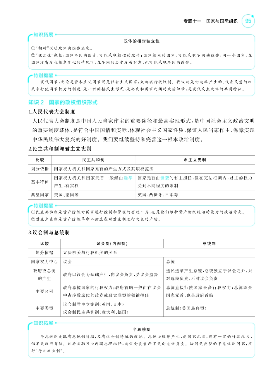 专题十一国家与国际组织-【高考总复习】2025版新高考政治考点清单+模型清单.pdf_第3页