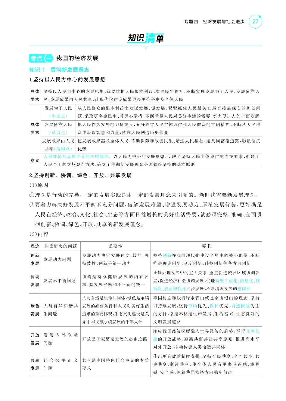 专题四经济发展与社会进步-【高考总复习】2025版新高考政治考点清单+模型清单.pdf_第2页
