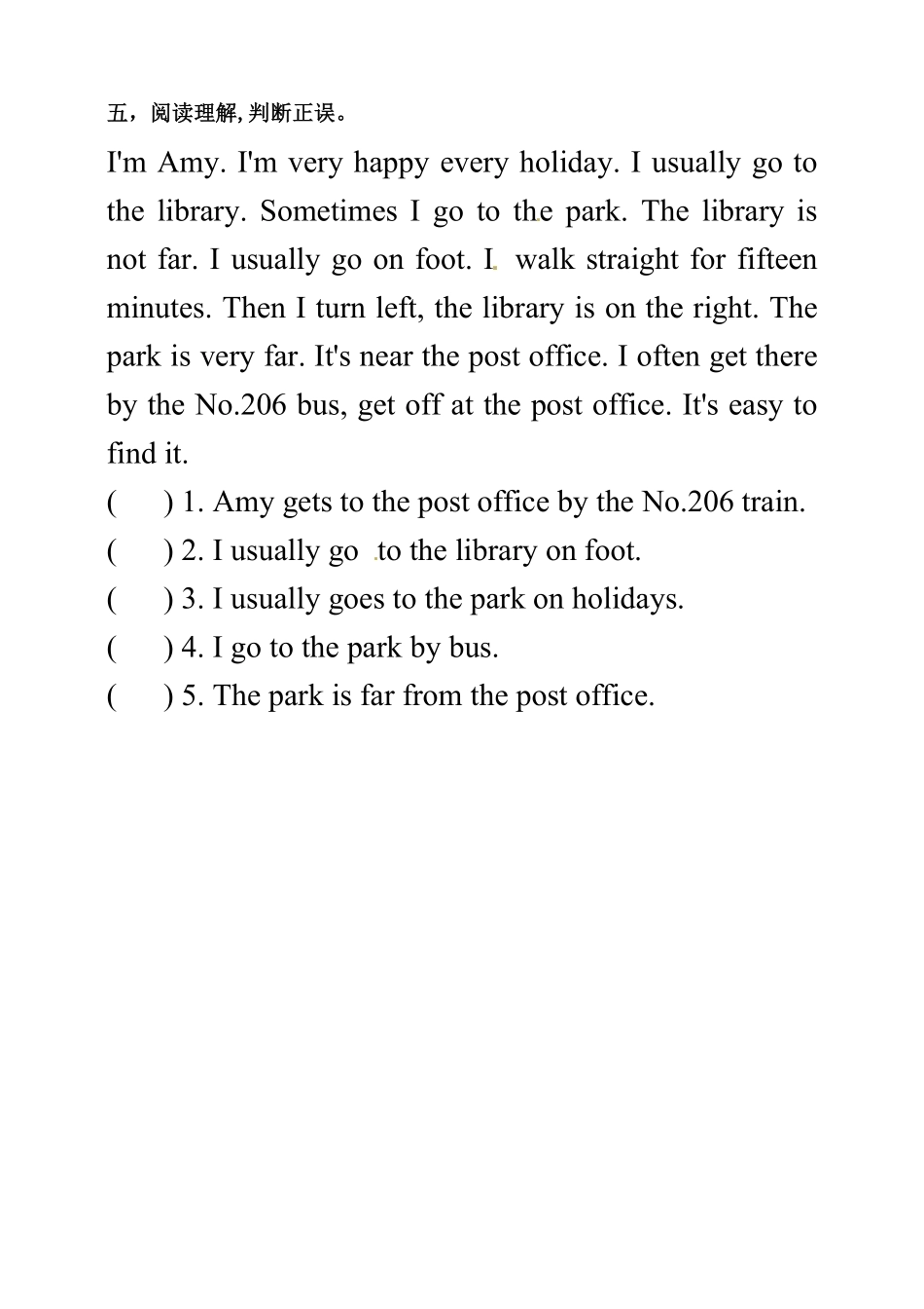 六年级上册英语同步练习Unit2WaystogotoschoolPALet'stalk人教PEP-含答案.pdf_第3页