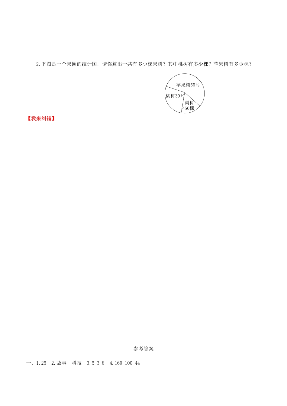 【课时练】第7单元扇形统计图1圆的面积六年级上册数学一课一练人教版-含答案.pdf_第2页