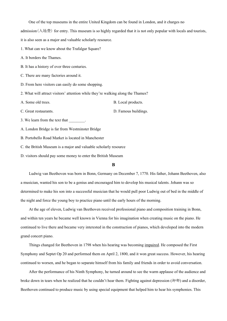 人教版2019高一英语下学期期末测试真题04-试卷配答案.pdf_第2页