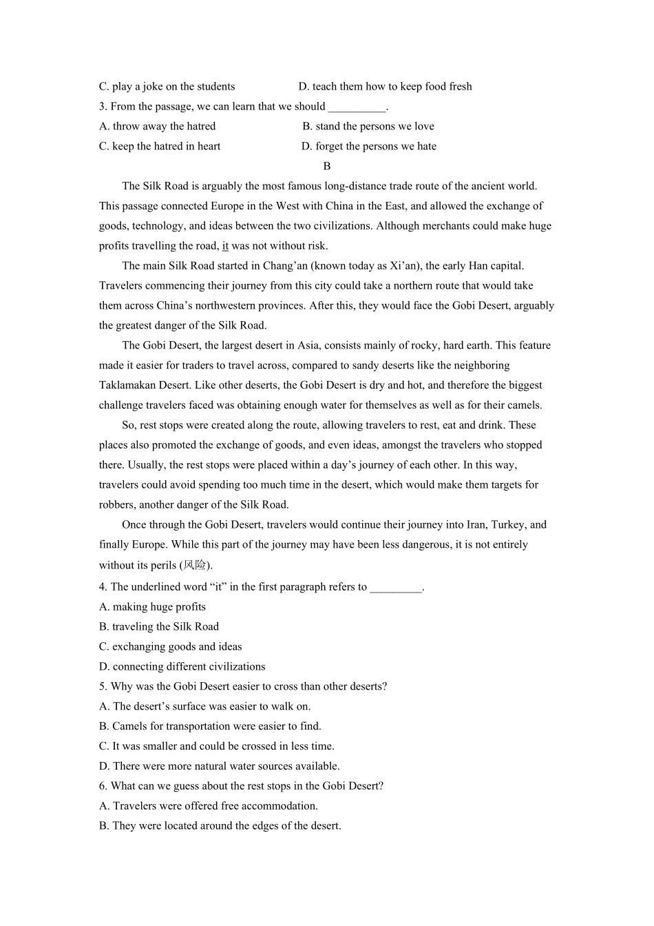 人教版2019高一英语下学期期末测试真题01-试卷配答案.pdf_第2页