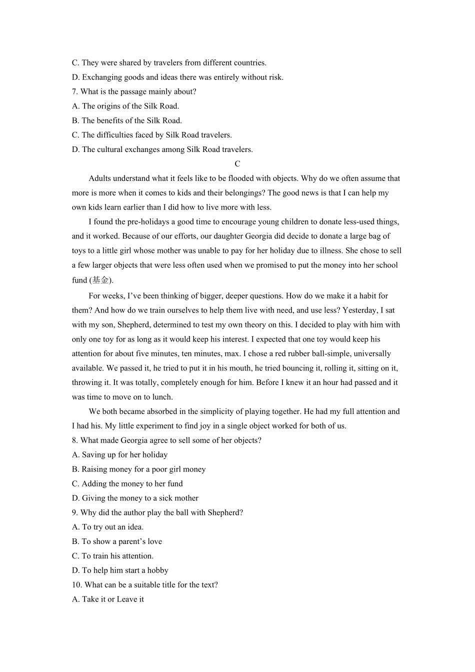 人教版2019高一英语下学期期末测试真题01-试卷配答案.pdf_第3页