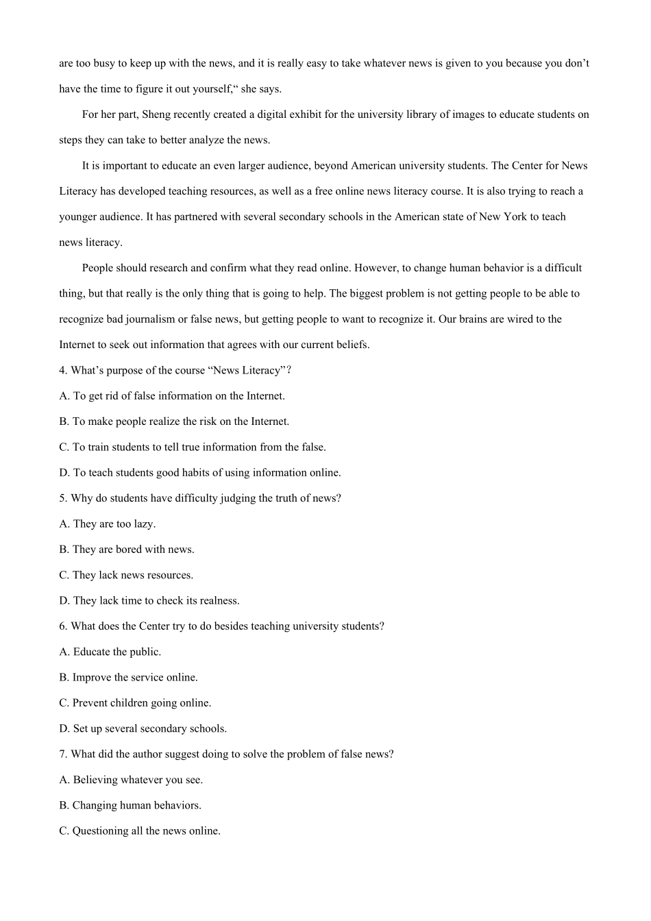 人教版2019高一英语下学期期末测试模拟题03-试卷配答案.pdf_第3页
