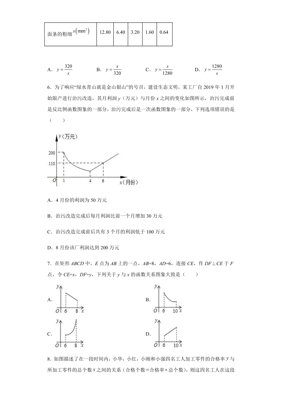 八年级数学苏科版下册课时练第11单元 《11.3　用反比例函数解决问题》含答案解析(1).pdf_第3页