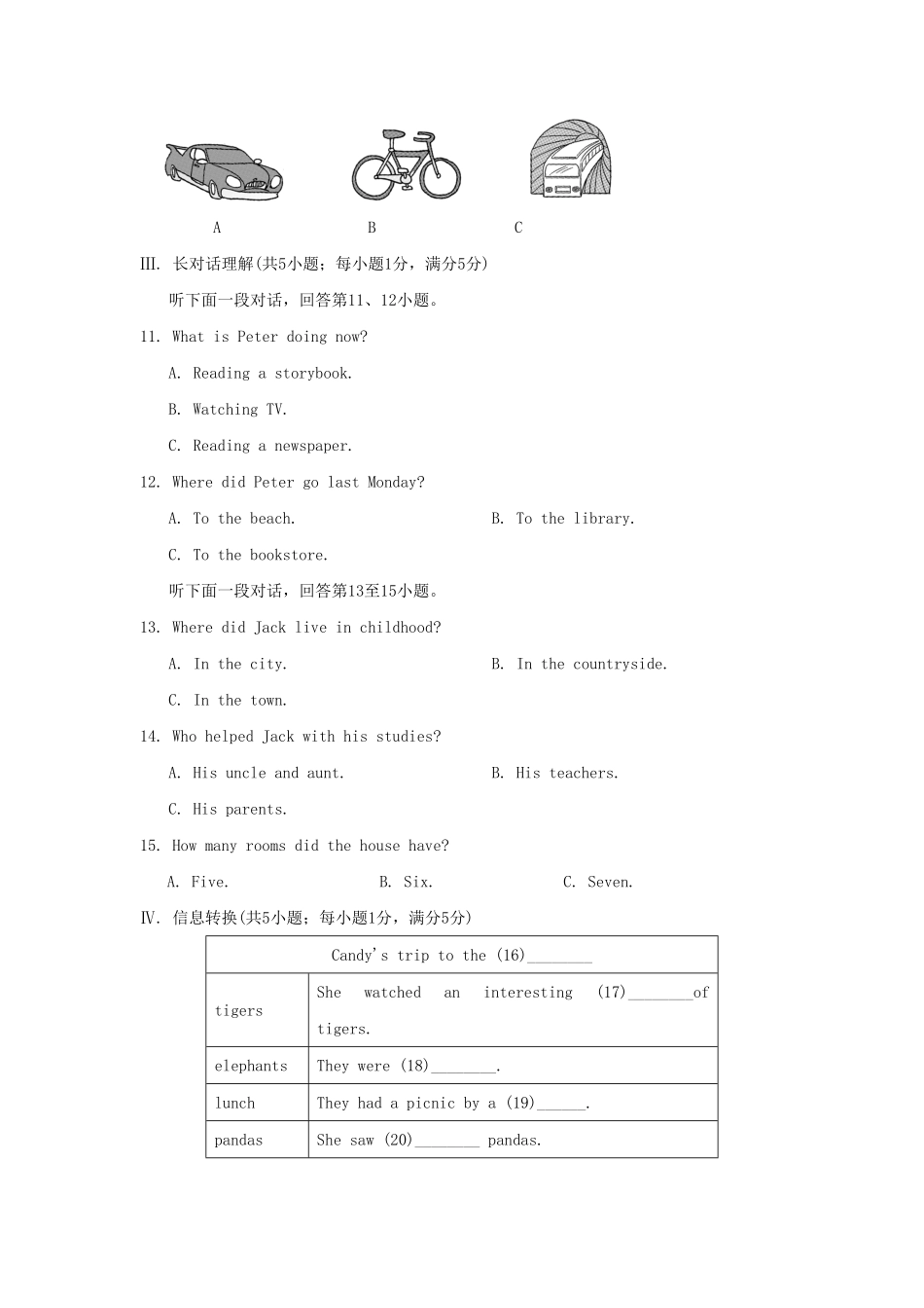 七年级下册英语十二单元测试卷及答案.pdf_第2页