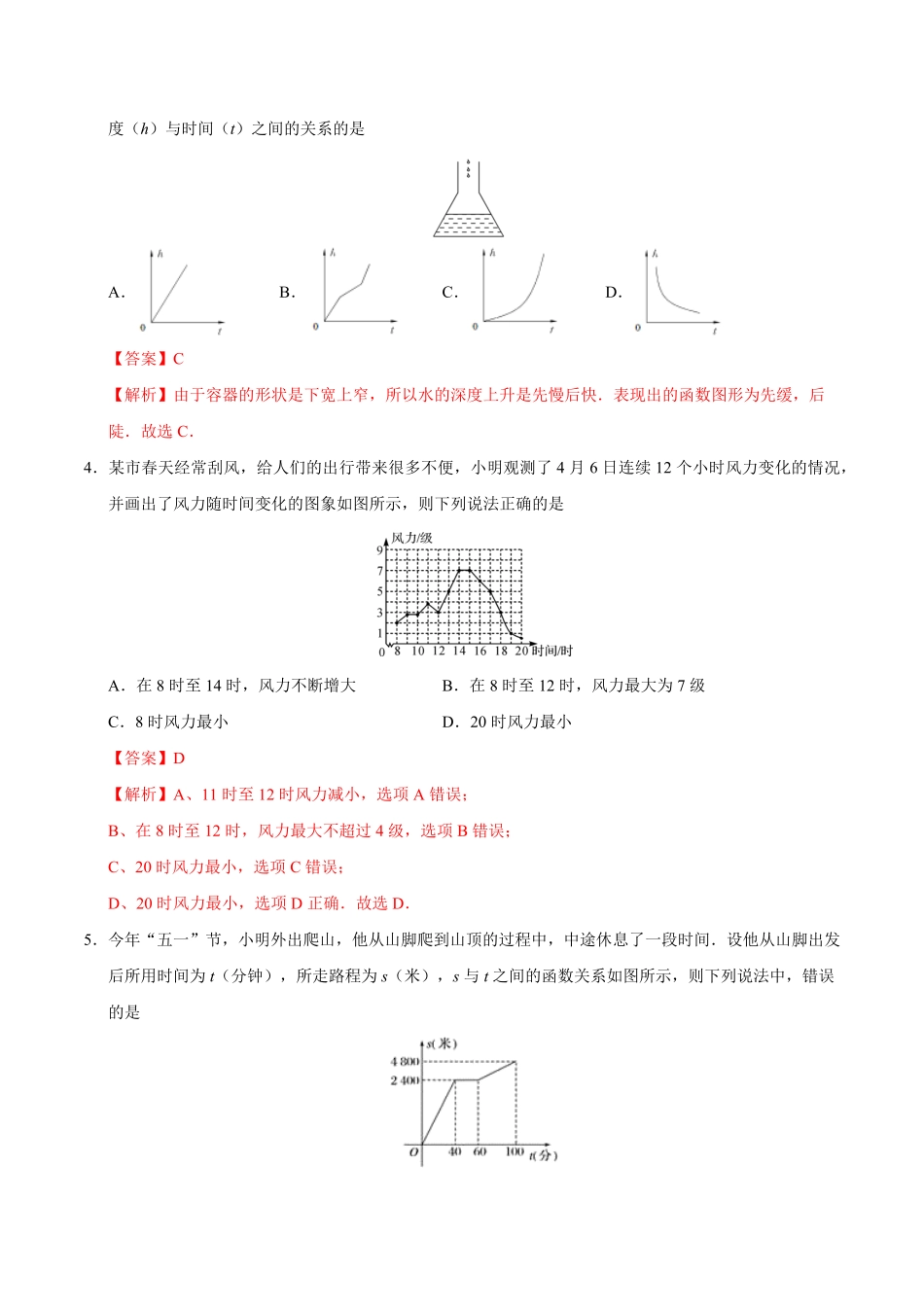 19.1.2函数的图象八年级数学人教版解析版.pdf_第2页