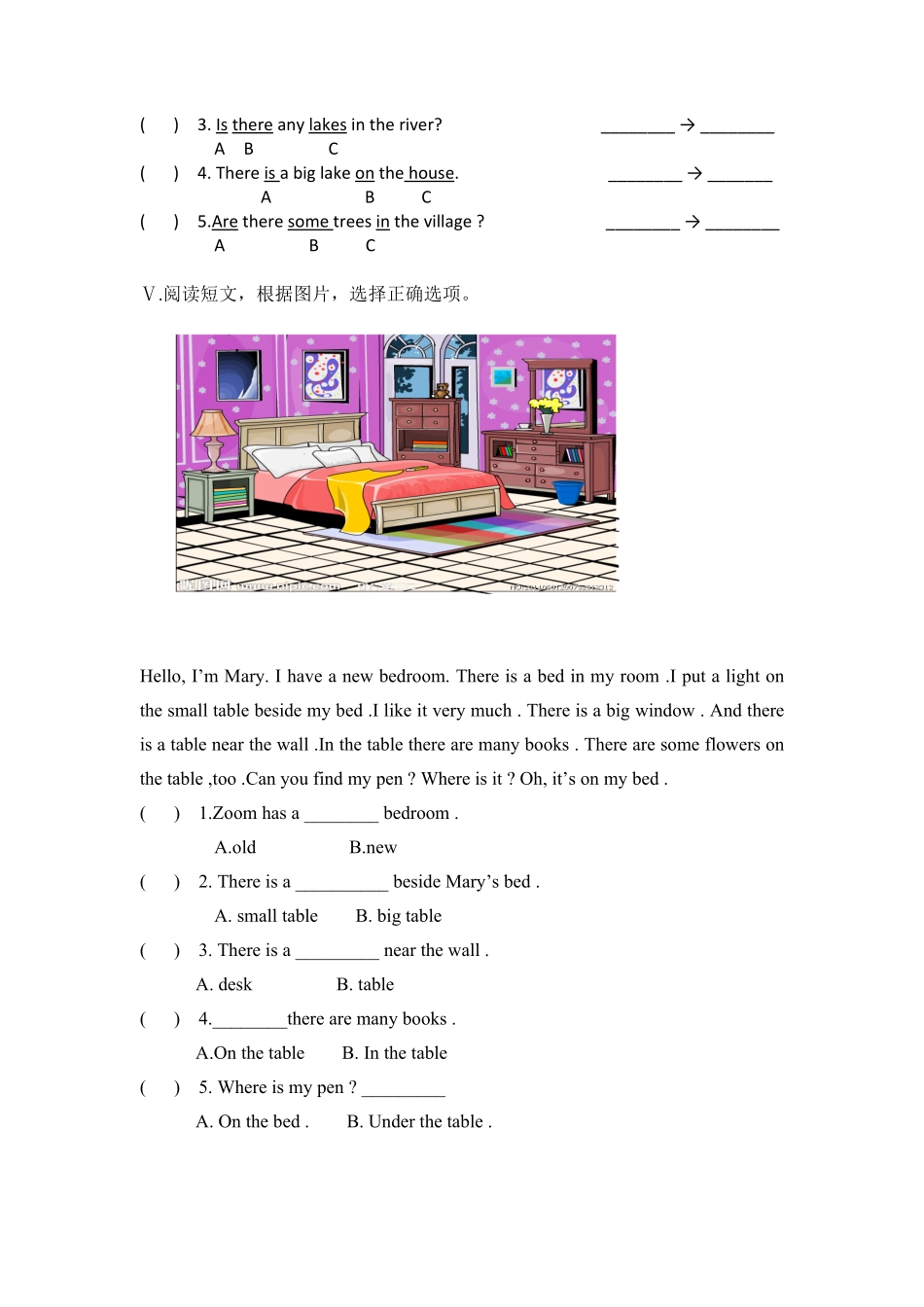 人教PEP版英语五年级上册课时练习-Unit6Inanaturepark第六课时含答案.pdf_第3页