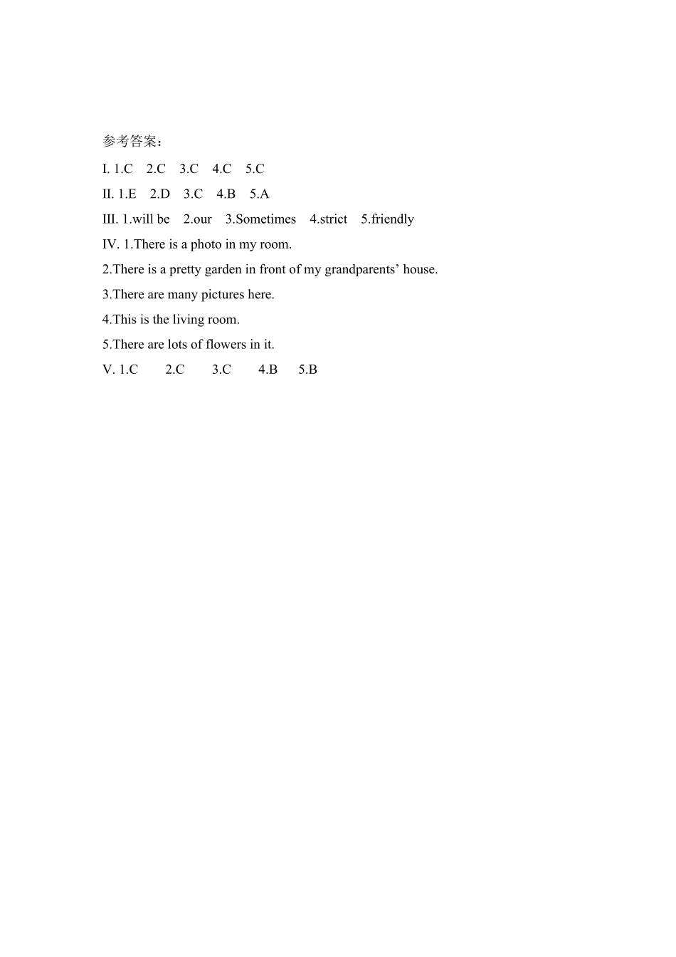 人教PEP版英语五年级上册课时练习-Unit5Thereisabigbed第三课时含答案.pdf_第3页